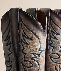 Crackled Leather Western Boot