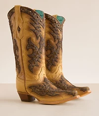Leopard Western Leather Studded Boot