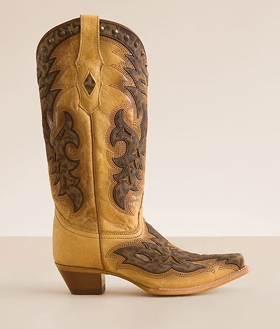 Leopard Western Leather Studded Boot