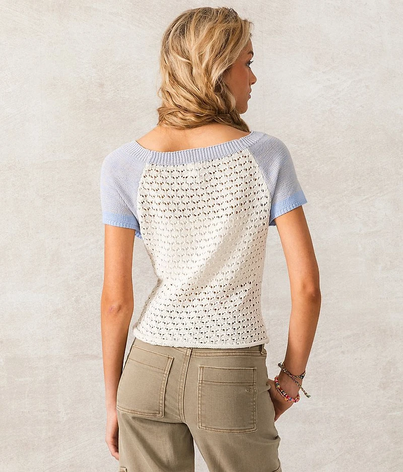 Pointelle Raglan Sweater