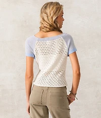 Pointelle Raglan Sweater
