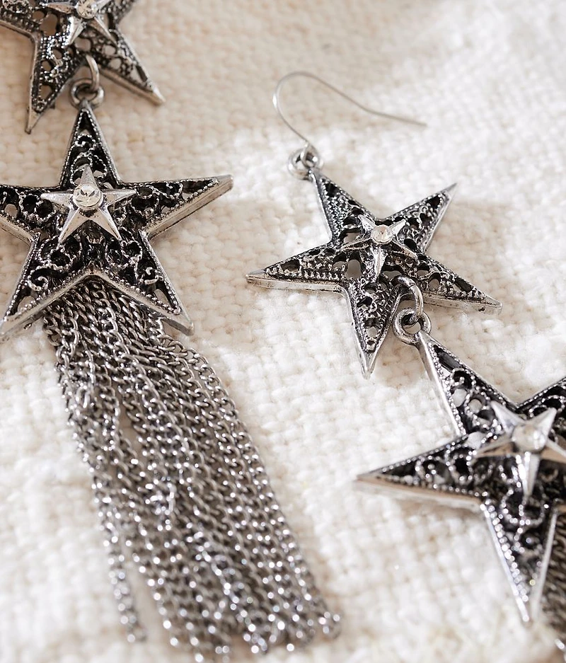 Double Star Drop Earring