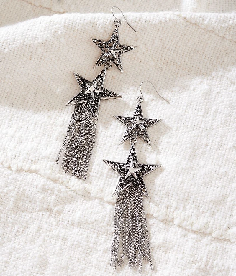 Double Star Drop Earring