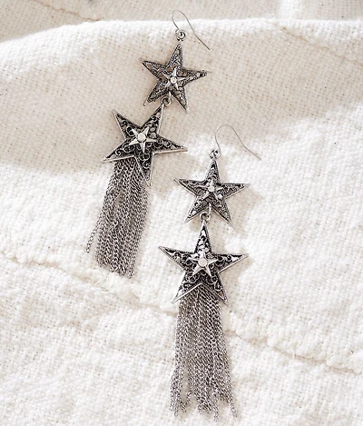 Double Star Drop Earring
