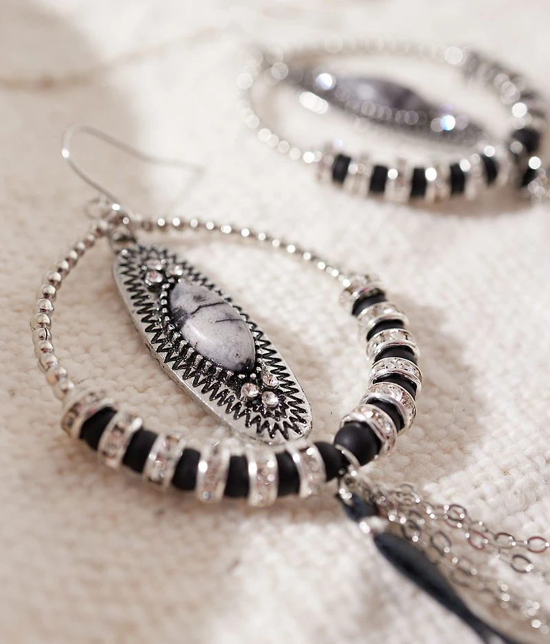 Western Stone Fringe Drop Earring