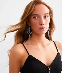Western Stone Fringe Drop Earring