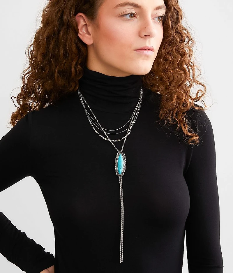 Turquoise Stone Tiered Necklace