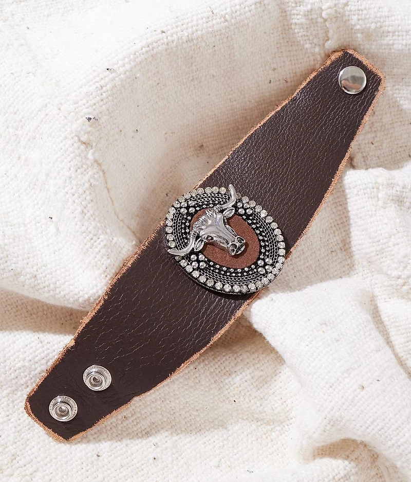 Steer Head Leather Bracelet