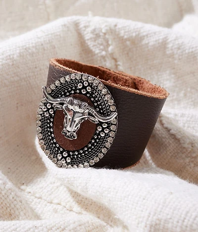 Steer Head Leather Bracelet