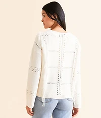 Fringe Pointelle Sweater
