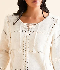 Fringe Pointelle Sweater