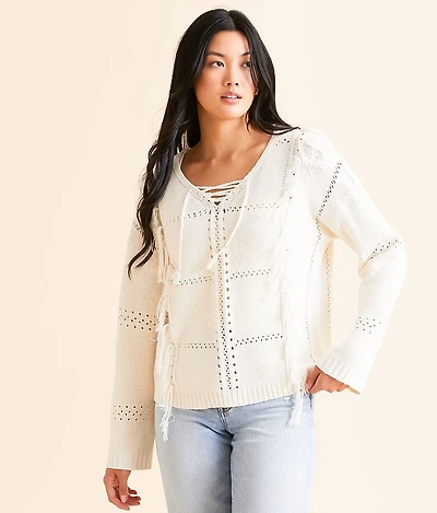 Fringe Pointelle Sweater