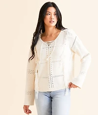 Fringe Pointelle Sweater