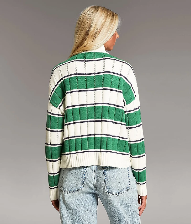 Striped Quarter Zip Sweater