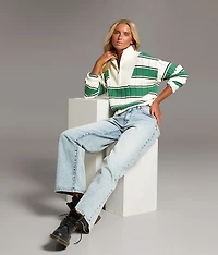 Striped Quarter Zip Sweater