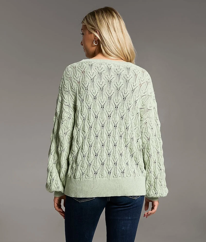 Pointelle Boatneck Sweater