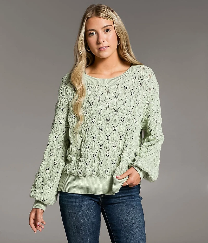 Pointelle Boatneck Sweater
