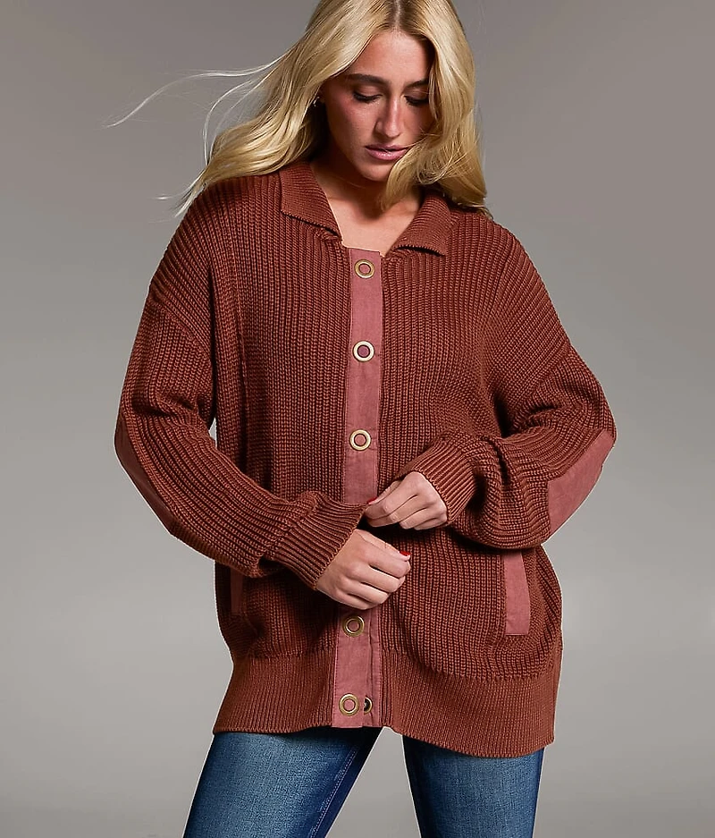 Prep Edit - Snap Down Cardigan Sweater