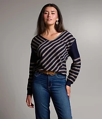 Crossover Striped Sweater
