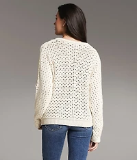Pointelle Henley Sweater