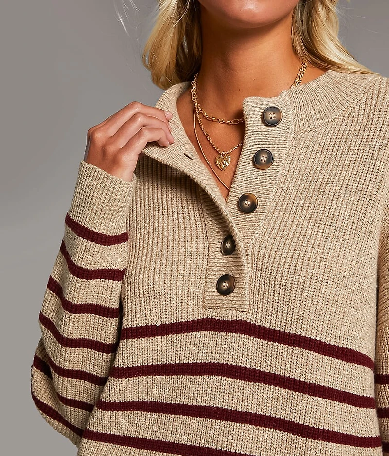 Striped Henley Sweater