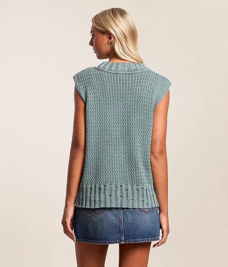 Mixed Weave Sweater Vest