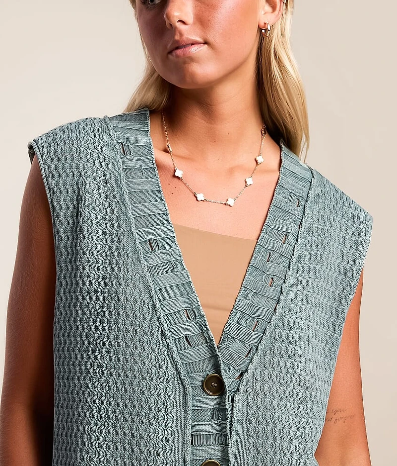 Mixed Weave Sweater Vest