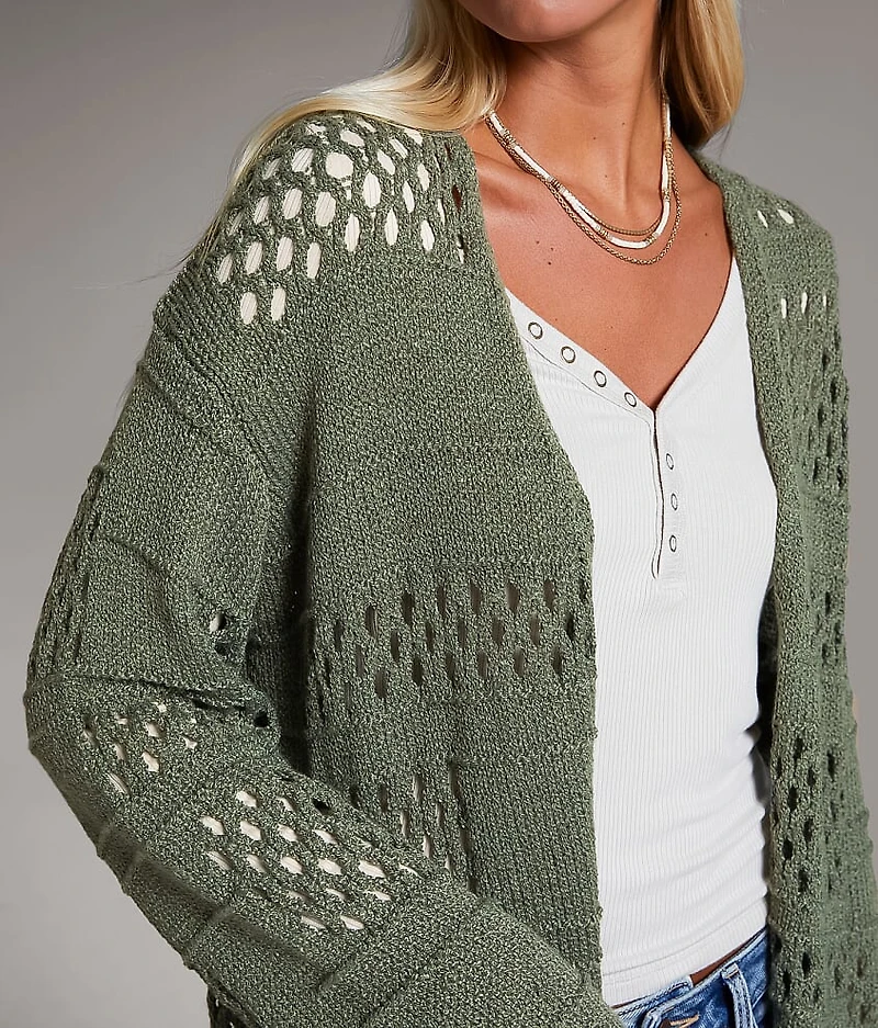 Pointelle Cardigan Sweater