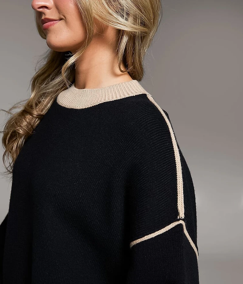 Color Block Oversized Sweater