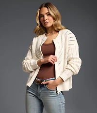 Refined Edit - Mixed Stitch Cardigan Sweater