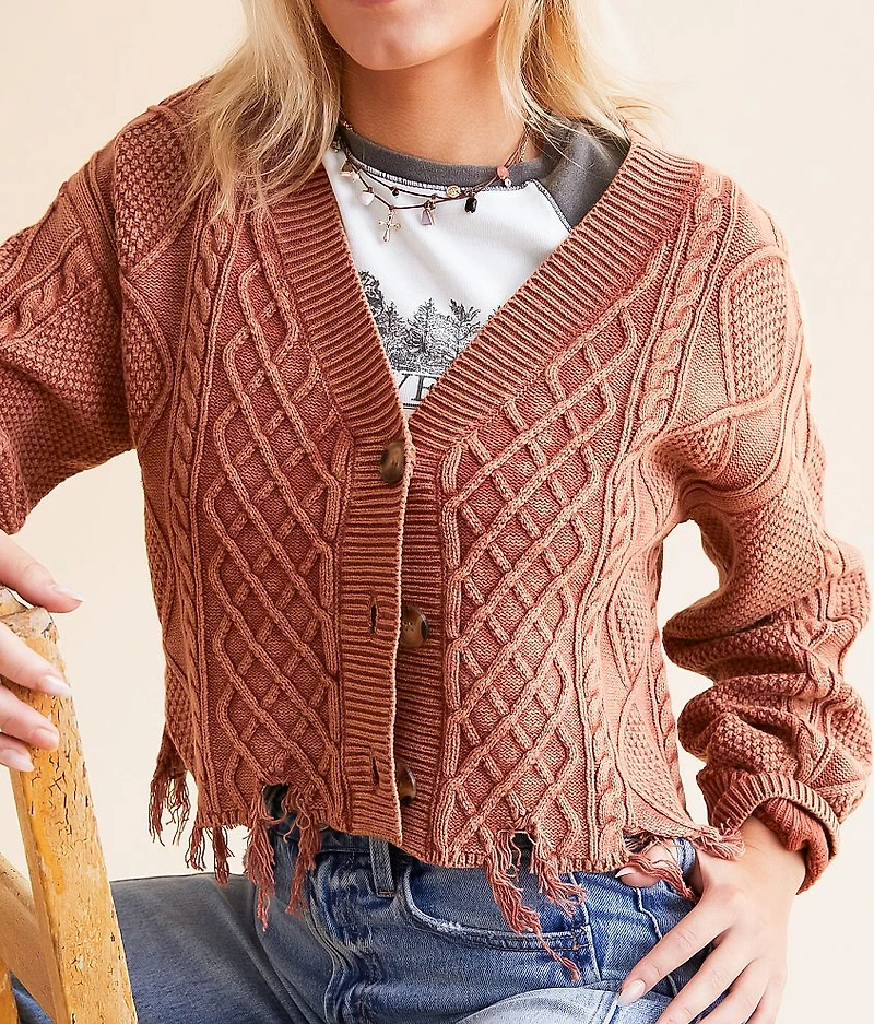 Destructed Cable Knit Sweater