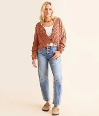 Destructed Cable Knit Sweater