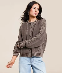 Washed Cable Knit Sweater