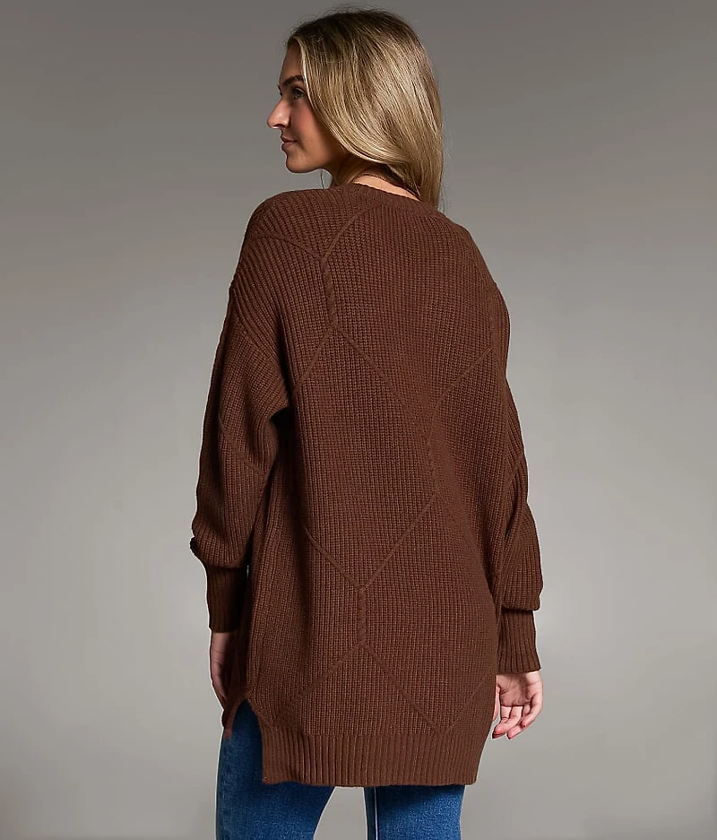 Prep Edit - Window Pane Ribbed Sweater