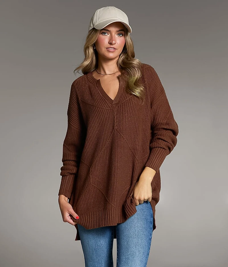 Prep Edit - Window Pane Ribbed Sweater
