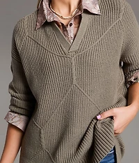 Prep Edit - Window Pane Ribbed Sweater