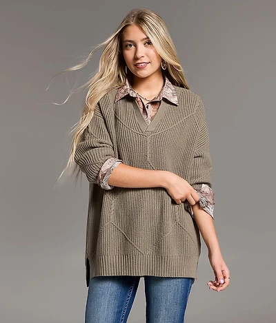 Prep Edit - Window Pane Ribbed Sweater