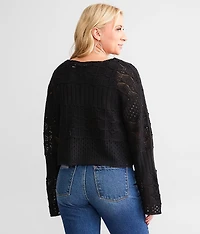 Mixed Stitch Cropped Sweater