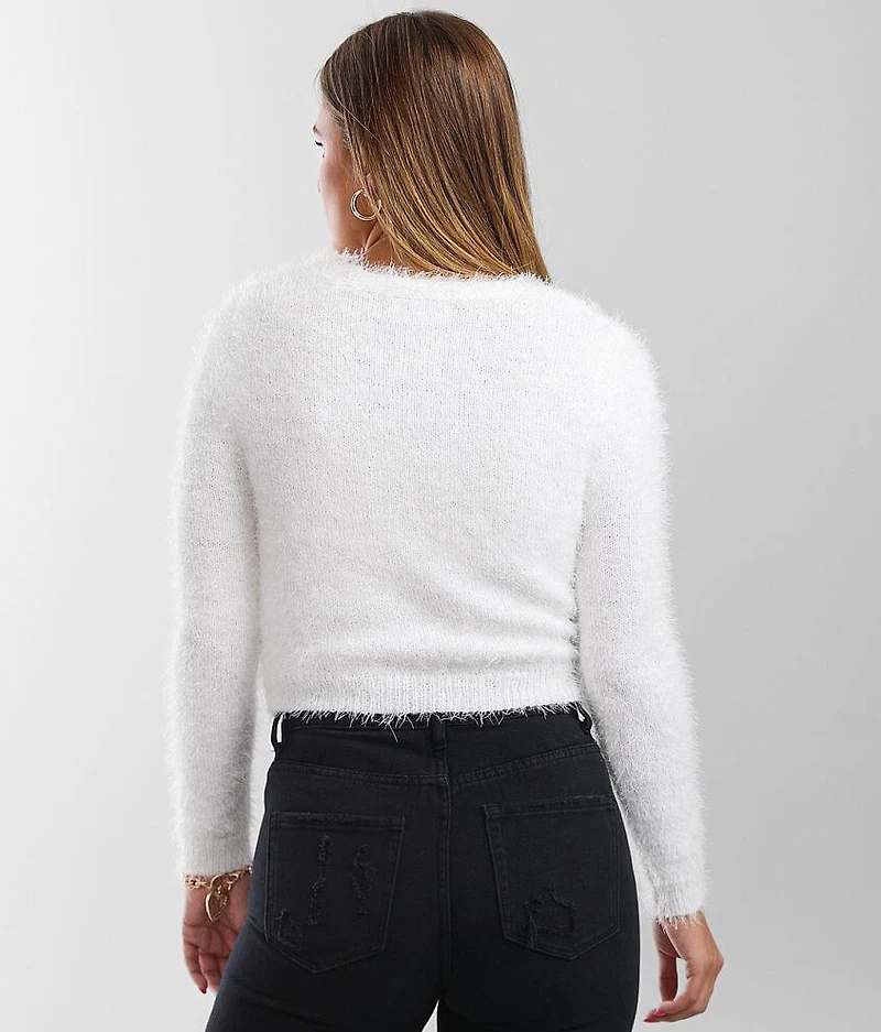 Eyelash Knit Cardigan Sweater