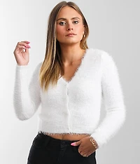 Eyelash Knit Cardigan Sweater