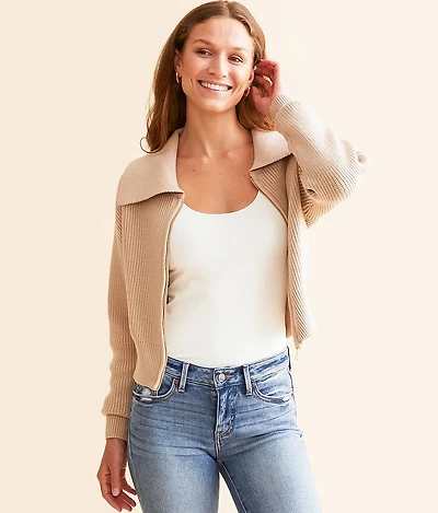 Zip Up Cardigan Sweater