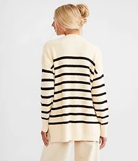 Striped Knit Oversized Sweater
