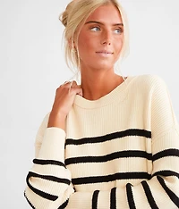Striped Knit Oversized Sweater