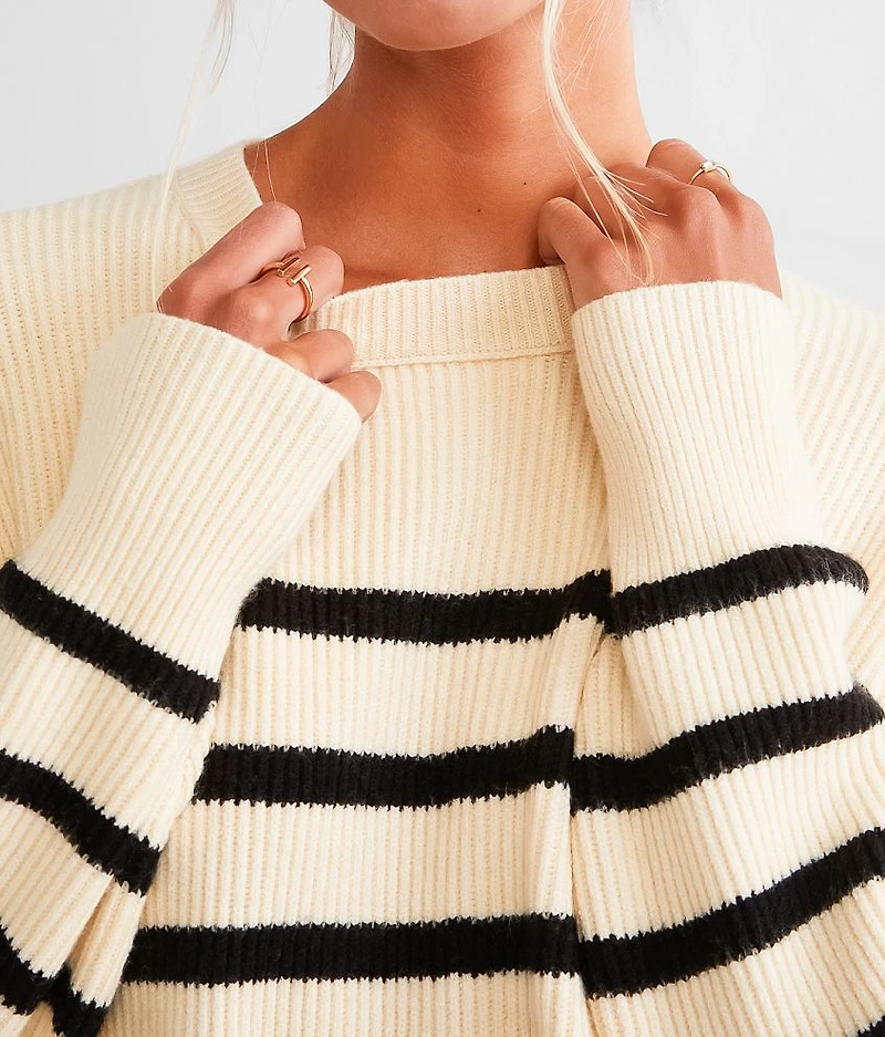 Striped Knit Oversized Sweater