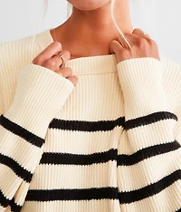 Striped Knit Oversized Sweater