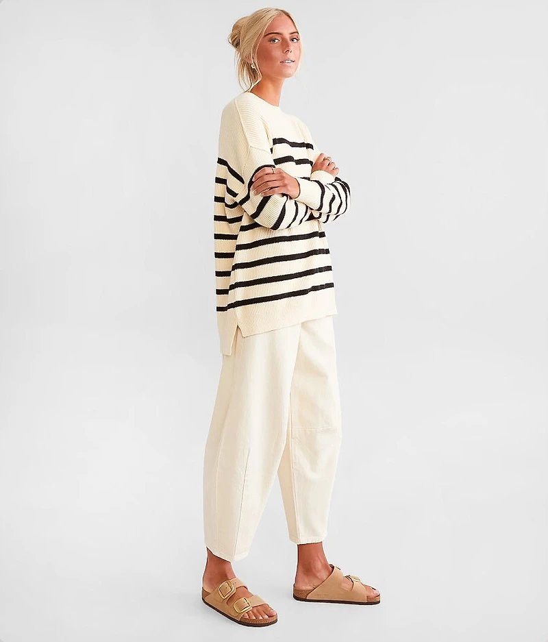 Striped Knit Oversized Sweater