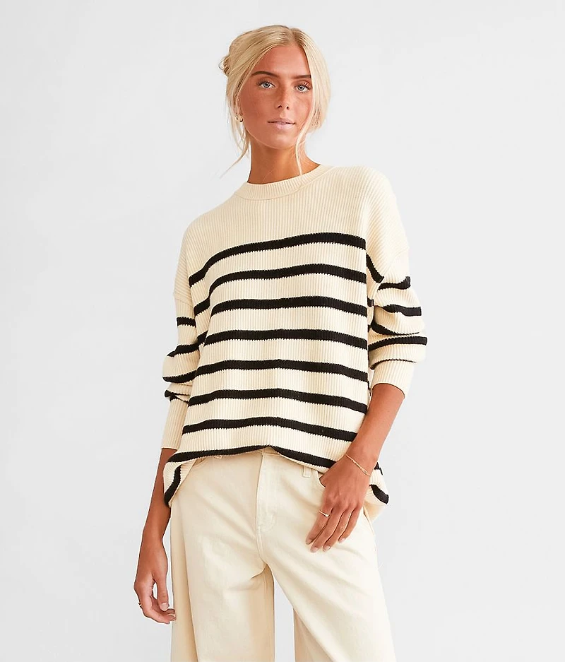 Striped Knit Oversized Sweater