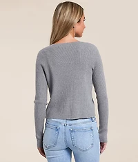 Front Tie Cardigan Sweater
