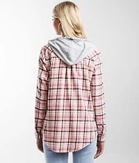 Hooded Flannel Plaid Shirt