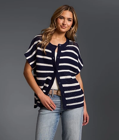 Refined Edit- Striped Cardigan Sweater